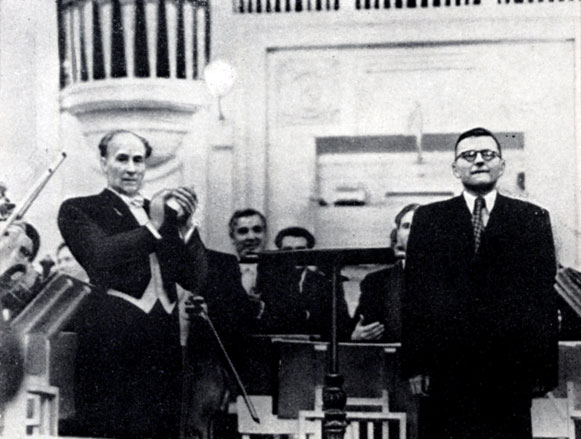 Д. Д. Шостакович и Е. А. Мравинский