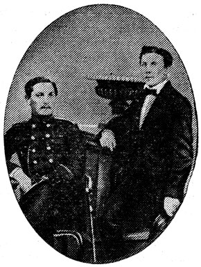 Братья Мусоргских - Модест (стоит) и Филарет. 1858 г.