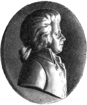 В. Моцарт (около 1789 г.) Барельеф работы Л. Поша